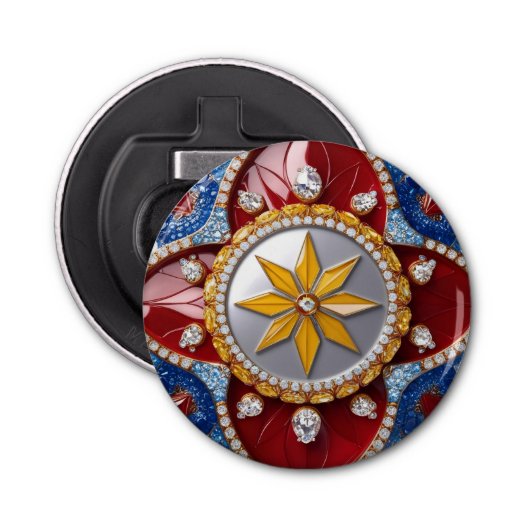 ボトルオープナーとコロンビアカラーデザイン 栓抜き (正面)