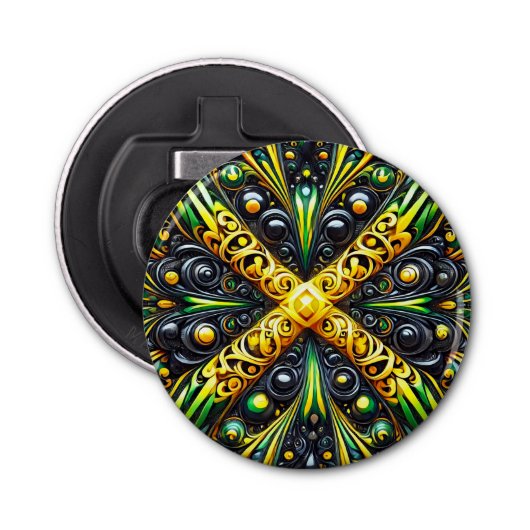 ボトルオープナーとジャマイカカラーデザイン 栓抜き (正面)