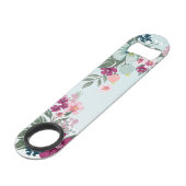 ボトルオープナートロピカルフラワーオンブルーグラデーション スピード栓抜き (正面アングル)