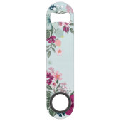 ボトルオープナートロピカルフラワーオンブルーグラデーション スピード栓抜き (裏面)