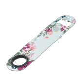 ボトルオープナートロピカルフラワーオンブルーグラデーション スピード栓抜き (裏面アングル)