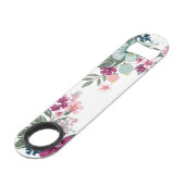 ボトルオープナー熱帯花オンホワイト スピード栓抜き (正面アングル)