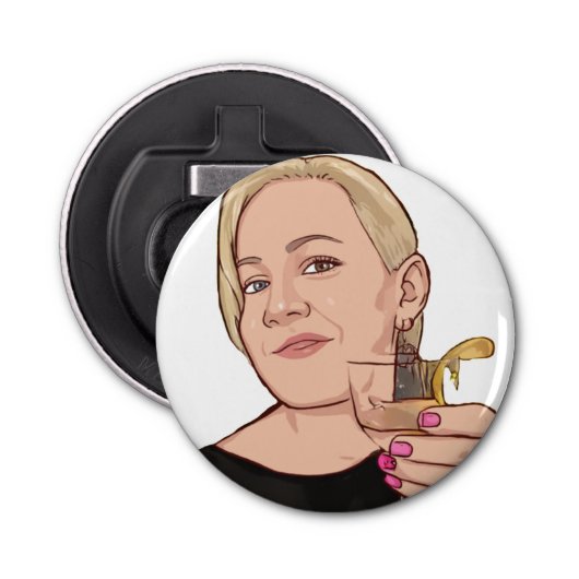 ボトルオープナー&マグネット – ホワイト 栓抜き (正面)