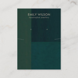 ボトルグリーンカラーブロックネックレスイヤリングディスプレイ 名刺