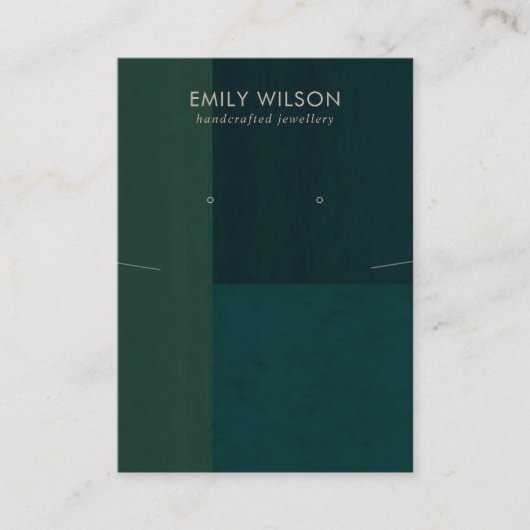 ボトルグリーンカラーブロックネックレスイヤリングディスプレイ 名刺 (正面)