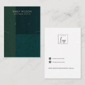 ボトルグリーンカラーブロックネックレスイヤリングディスプレイ 名刺 (正面/裏面)