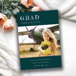 ボトルグリーンクリーンミニマルクリーン写真卒業 招待状