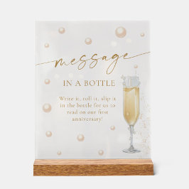 ボトルゲームの真珠とプロセッコのメッセージ アクリルサイン