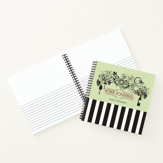 ボトルコルクスクリュー自家製ワインテイスティングジャーナル ノートブック (内部)