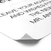 ボトルサインの結婚ゲストブック内のメッセージ ポスター (角)