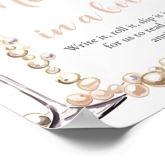 ボトルサインゲームでの真珠とプロセッコのメッセージ ポスター (角)