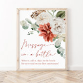 ボトルサインゲームの赤い冬のクリスマスメッセージ ポスター