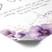 ボトルチュグビールパープルバタフライベビーシャワーゲーム ポスター (角)