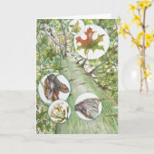 ボトルツリーグリーティングカード(5" x 7")と封筒 カード (黄色い花)