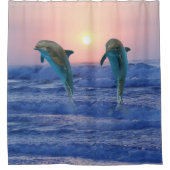 ボトルノースドルフィンアットサンライズ シャワーカーテン (正面)