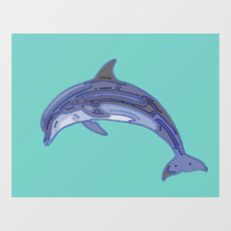 ボトルノースドルフィンラインアートデザイン ウィンドウサイン