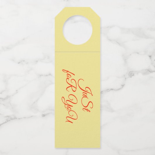 ボトルハンガー – あなたのためだけに。..愛情を込めて ボトルネックタグ (正面)