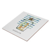 ボトルビーチマーガートの水色シーホース タイル (側面)