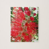 ボトルブラシフラワーレッド熱帯フローラ ジグソーパズル (縦)