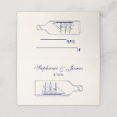 ボトルブルーで出荷 – アイボリーBGエスコートカード プレイスカード (外部開封)