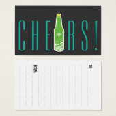 ボトルポップ・アートの応援新年ホリデーパーティギフトラベル (正面&裏面)