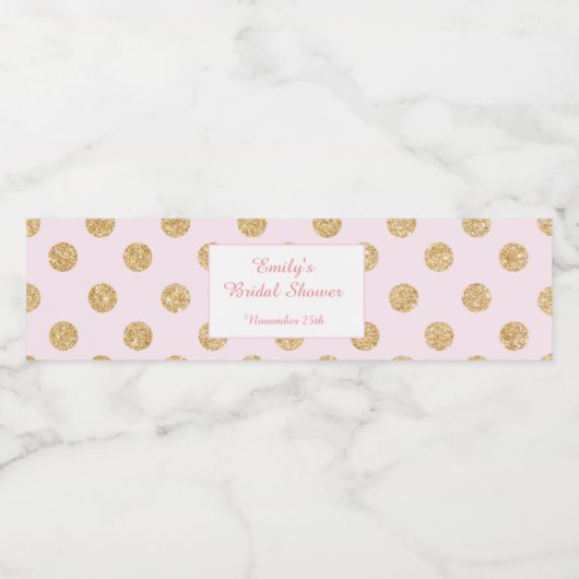 ボトルラベルグリッター金ゴールド赤面ピンクブライダルシャワー ペットボトルラベル (シングルラベル)