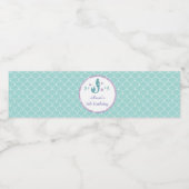 ボトルラベルマーメイドパープルティール(緑がかった色)誕生日 ペットボトルラベル (シングルラベル)