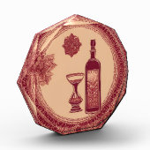 ボトルレッドオンレースAIアート フォトブロック (左)