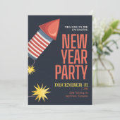 ボトルロケット付きの新年パーティー 🎉 招待状 (スタンド正面)