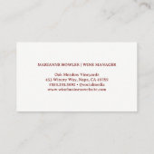 ボトルワインを注ぐ | 水彩ブラシ 名刺 (裏面)