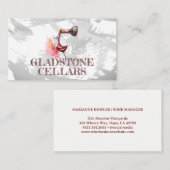 ボトルワインを注ぐ | 水彩ブラシ 名刺 (正面/裏面)