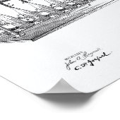 ボトル充填機1903特許芸術ホワイト紙 ポスター (角)