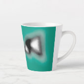 ボトル内のメッセージ:抽象芸術ブラウン、ティール(緑がかった色)、B & W カフェラテマグ (右)