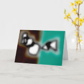 ボトル内のメッセージ:抽象芸術ブラウン、ティール(緑がかった色)、B & W カード (黄色い花)