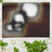 ボトル内のメッセージ:抽象芸術ブラウン、ティール(緑がかった色)、B & W キッチンタオル (折り畳み)