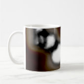 ボトル内のメッセージ:抽象芸術ブラウン、ティール(緑がかった色)、B & W コーヒーマグカップ (左)