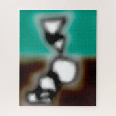 ボトル内のメッセージ:抽象芸術ブラウン、ティール(緑がかった色)、B & W ジグソーパズル (縦)