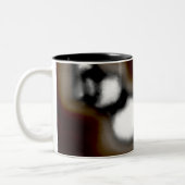 ボトル内のメッセージ:抽象芸術ブラウン、ティール(緑がかった色)、B & W ツートーンマグカップ (左)