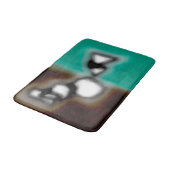 ボトル内のメッセージ:抽象芸術ブラウン、ティール(緑がかった色)、B & W バスマット (アングル)