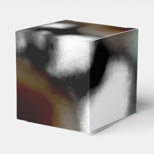 ボトル内のメッセージ:抽象芸術ブラウン、ティール(緑がかった色)、B & W フェイバーボックス (裏面サイド)