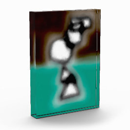 ボトル内のメッセージ：抽象芸術ブラウン、ティール（緑がかった色）、B & W フォトブロック