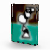 ボトル内のメッセージ：抽象芸術ブラウン、ティール（緑がかった色）、B & W フォトブロック (右)