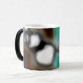 ボトル内のメッセージ:抽象芸術ブラウン、ティール(緑がかった色)、B & W モーフィングマグカップ (正面左)