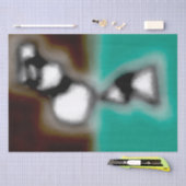 ボトル内のメッセージ：抽象芸術ブラウン、ティール（緑がかった色）、B & W 薄葉紙 (クラフト)