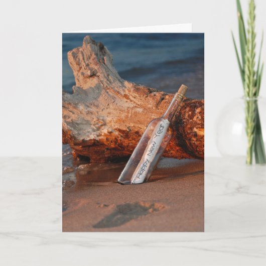 ボトル内の新年メッセージ シーズンカード (正面)