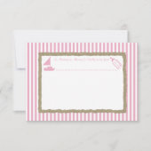 ボトル帆船のメッセージ赤ちゃんシャワーピンク 招待状 (正面)