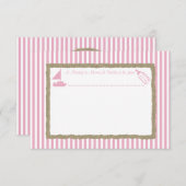 ボトル帆船のメッセージ赤ちゃんシャワーピンク 招待状 (正面/裏面)