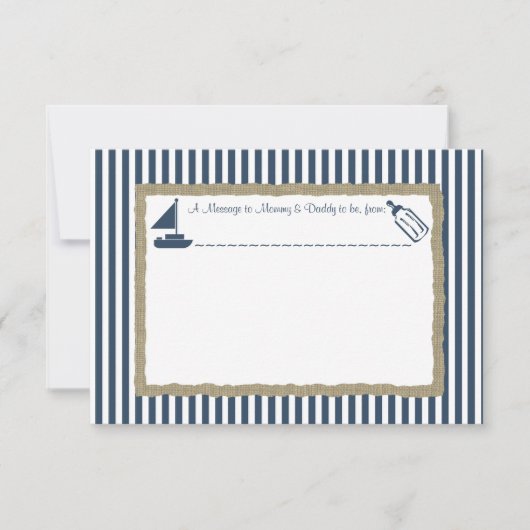 ボトル帆船の赤ちゃんシャワーのメッセージ (正面)