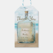 ボトル航海のビーチ結婚式 ギフトタグ (正面)