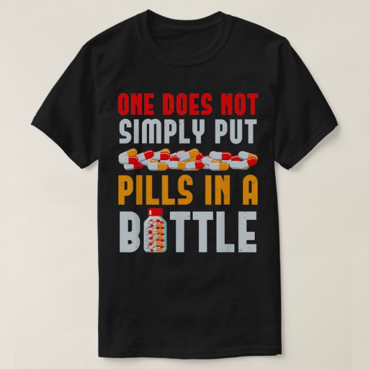 ボトル薬剤師の薬 Tシャツ (デザイン正面)